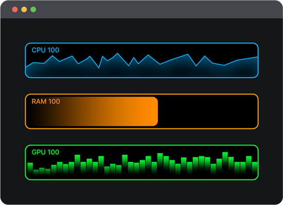 Flexbar パフォーマンスモニター - CPU GPU温度監視
